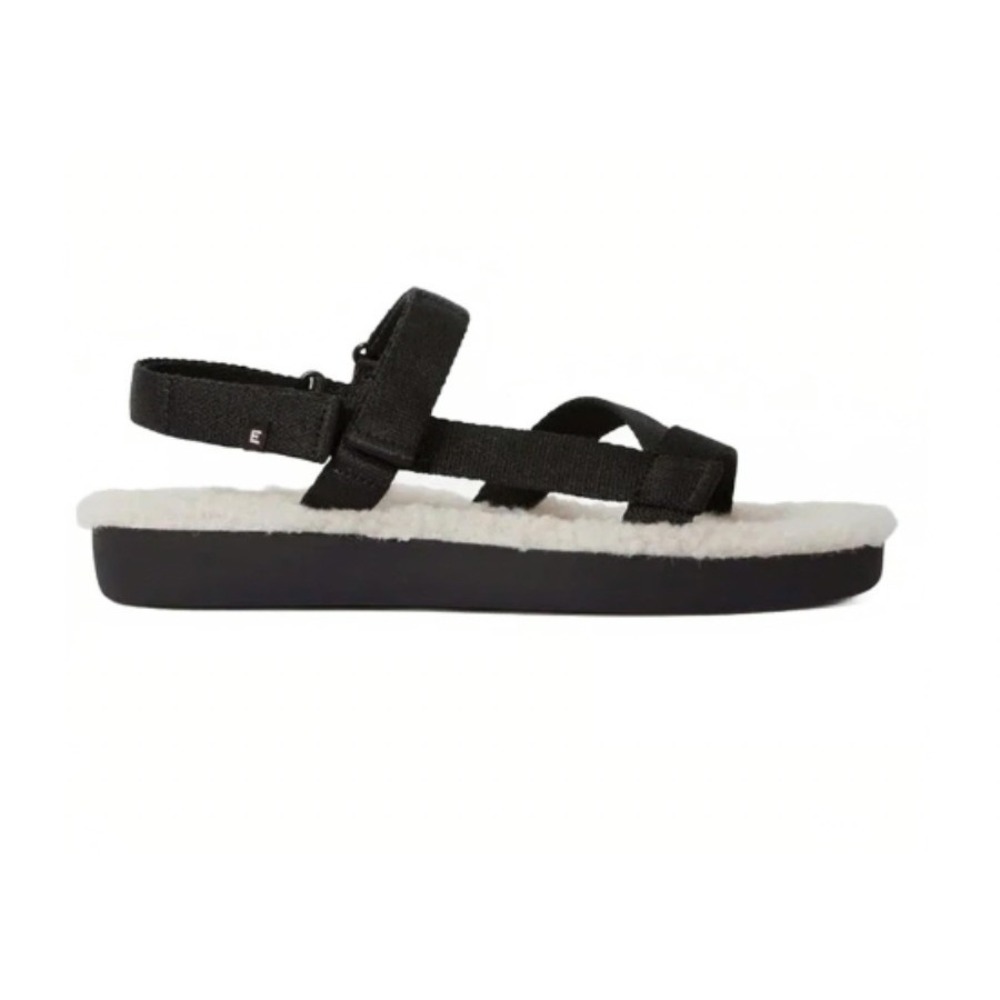 Everlane The ReNew Teddy Sport Sandal Black Sherpa Lined Womens Size 7 Cozy Warm